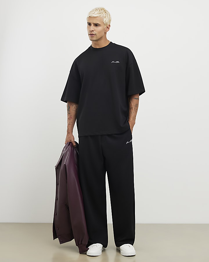 River Island Black Oversized Fit T-Shirt