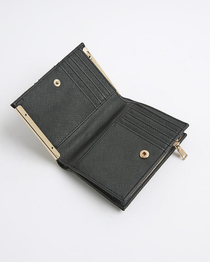 river island Black Panelled Monogram Purse