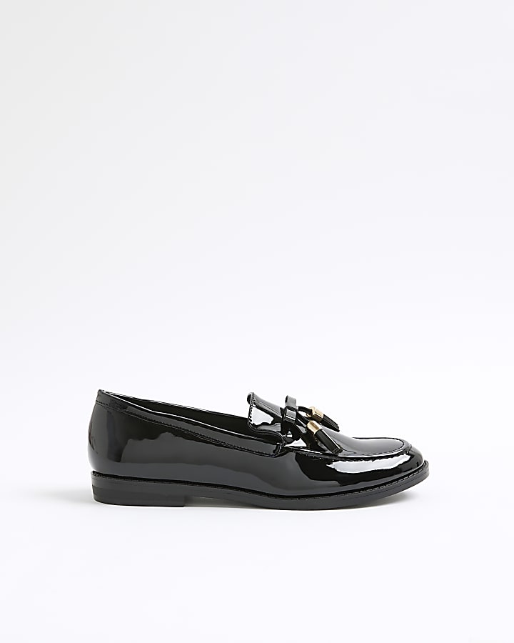 River Island Black Patent Tassel Loafers
