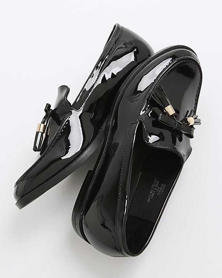 river island Black Patent Tassel Loafers