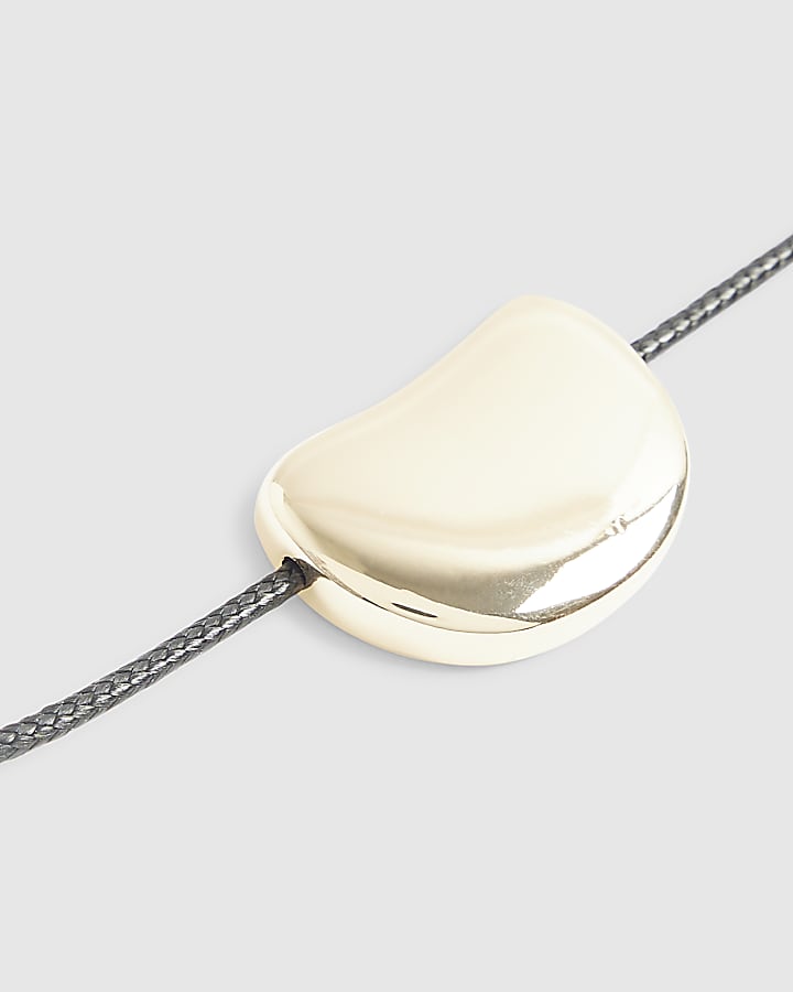 River Island Black Pebble Corduroy Necklace
