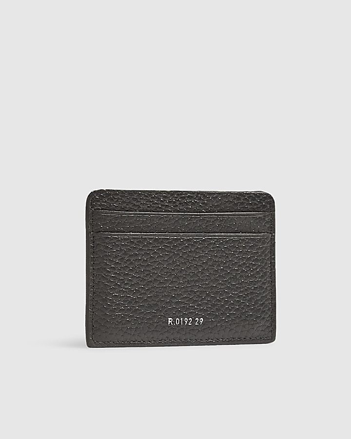 River Island Black Pebbled Card Holder