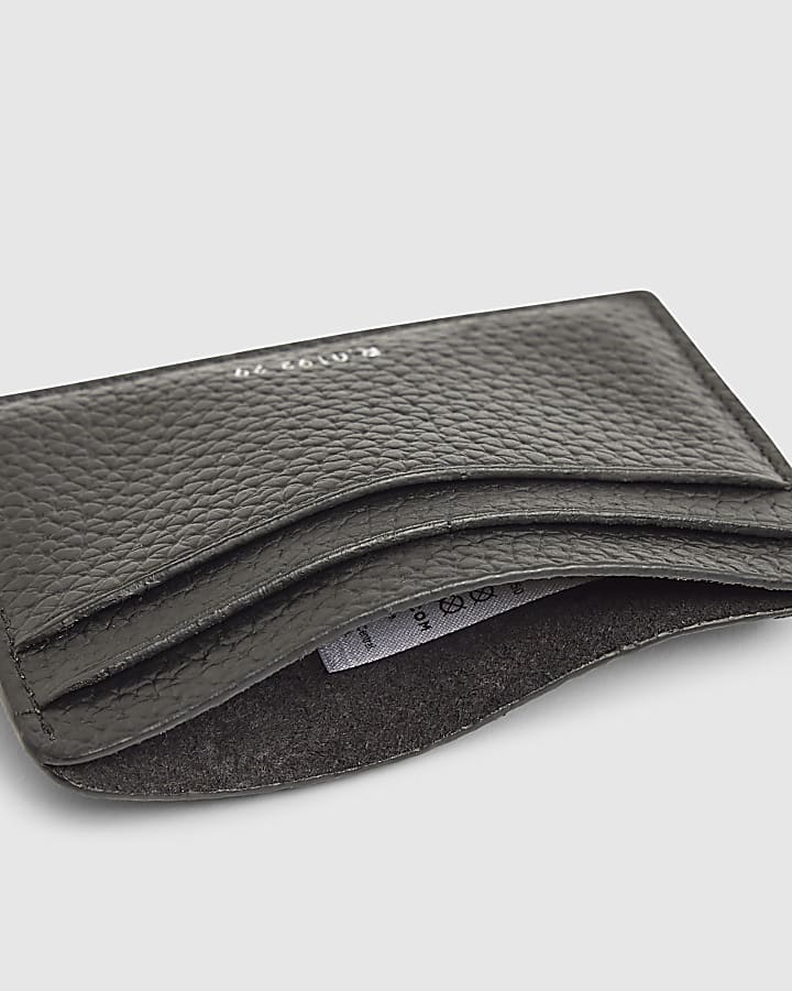 river island Black Pebbled Card Holder