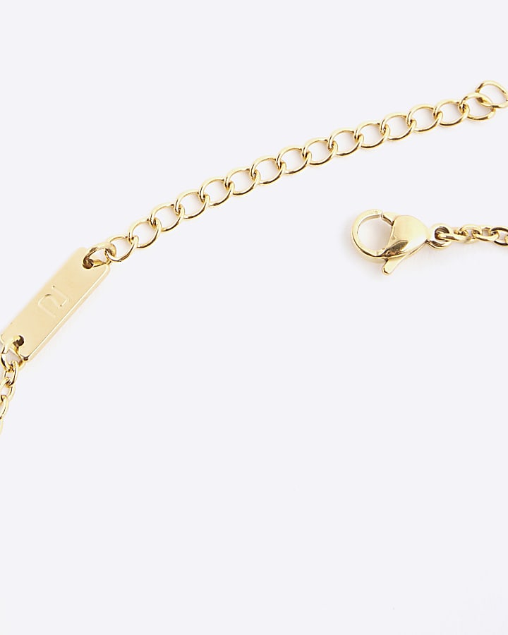 river island Black Petal Charm Bracelet