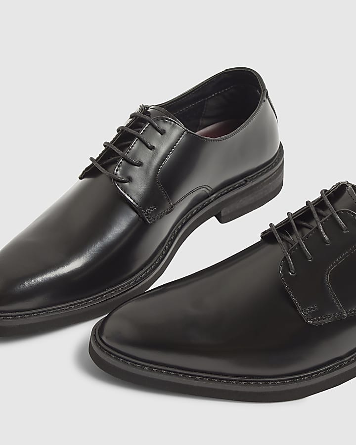 River Island Black Pointed Toe Derby Shoes