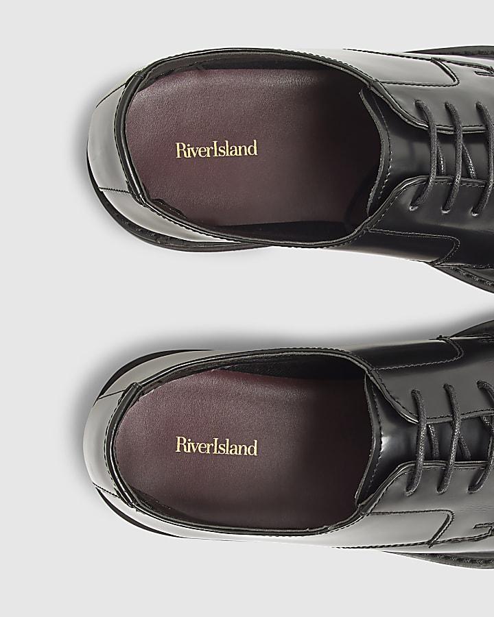 river island Black Pointed Toe Derby Shoes