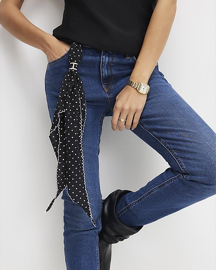 River Island Black Polka Dot Neck Scarf