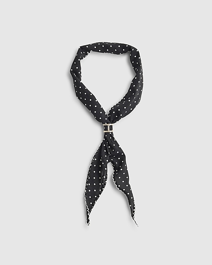 River Island Black Polka Dot Neck Scarf