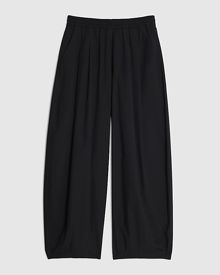 river island Black Poplin Barrel Trousers
