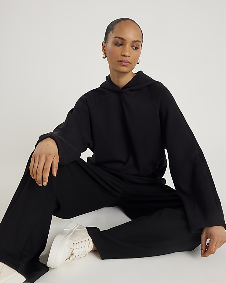 River Island Black Premium Long Sleeve Hoodie