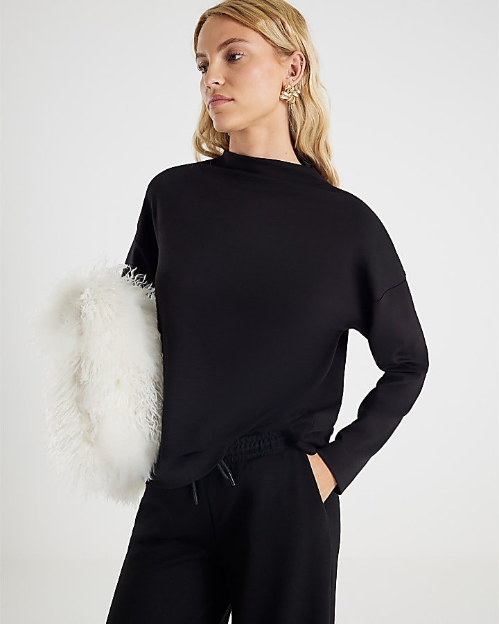 River Island Black Premium Long Sleeve Top