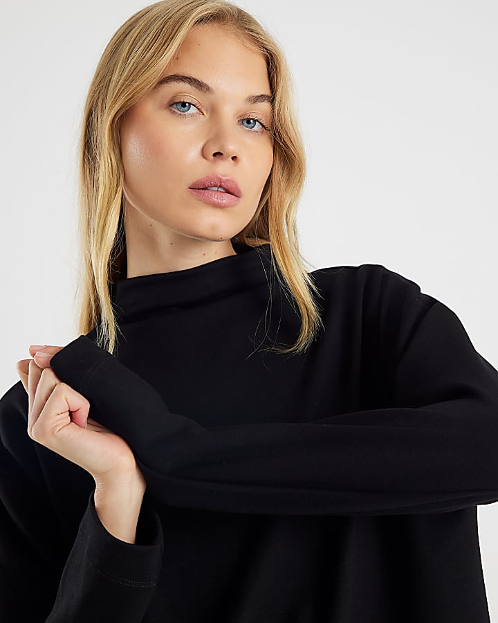 River Island Black Premium Long Sleeve Top