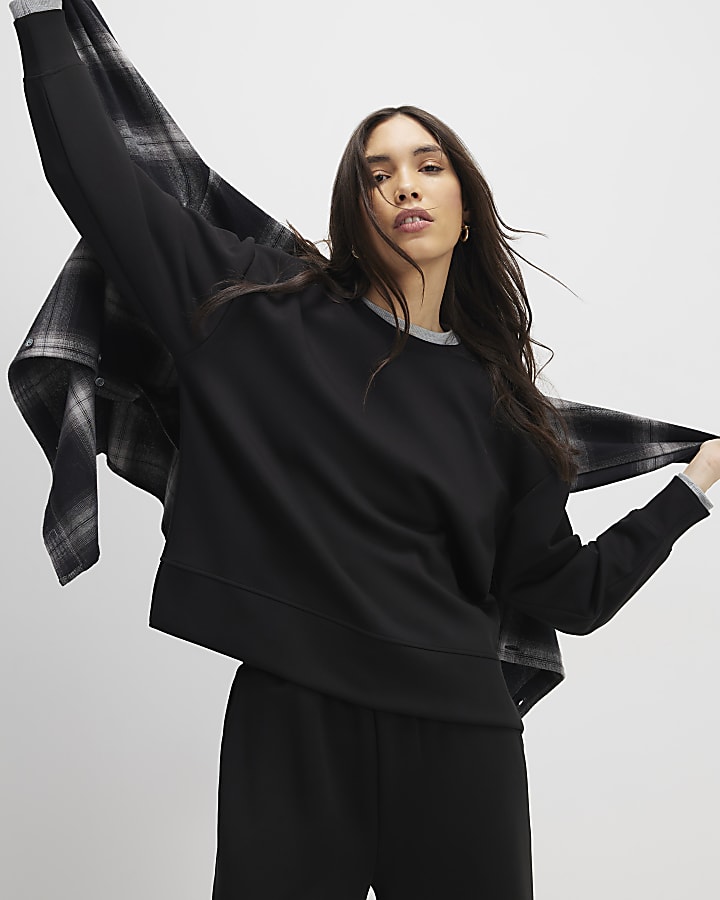 River Island Black Premium Sweatshirt