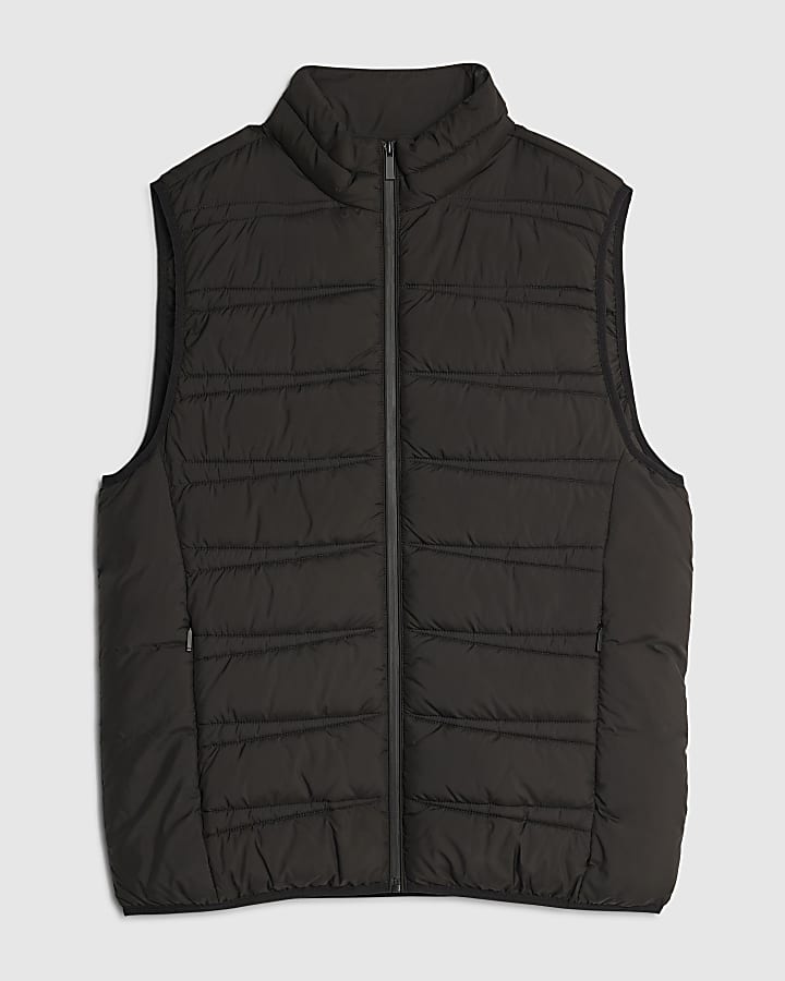 river island Black Puffer Gilet