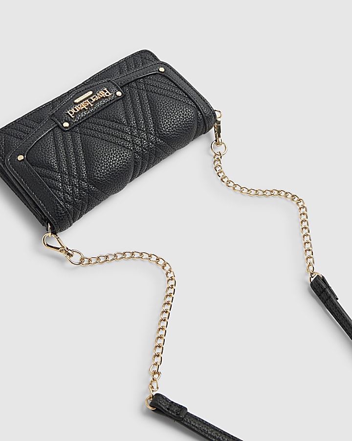 River Island Black Quilted Crossbody Purse