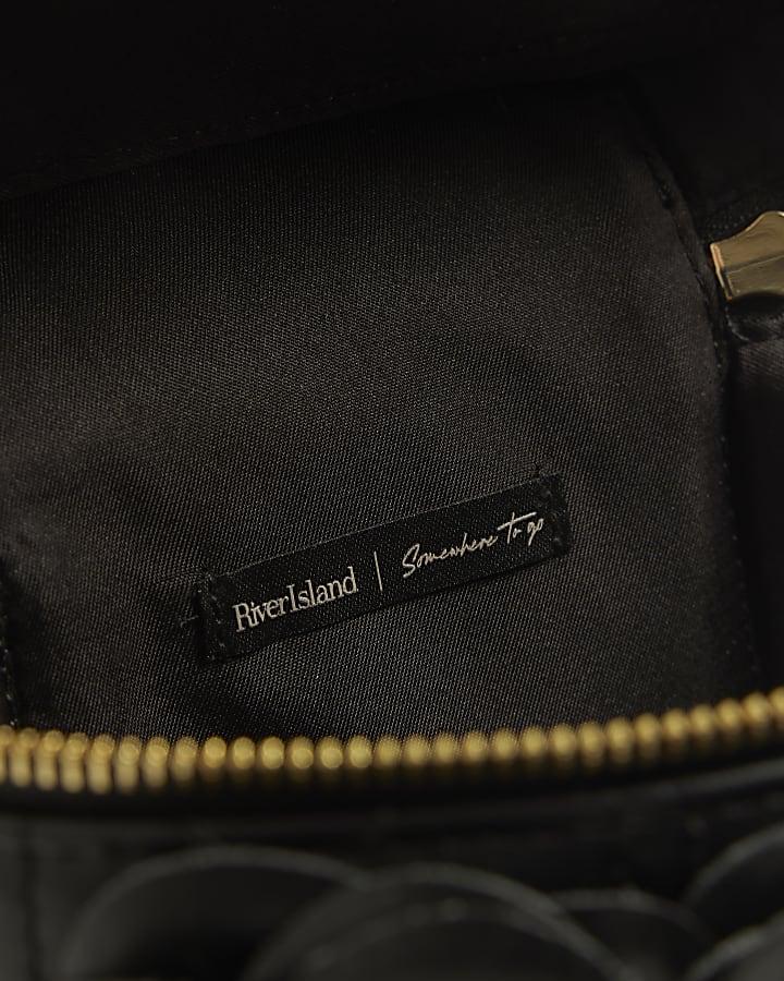 River Island Black Quilted Pearl Handle Bag