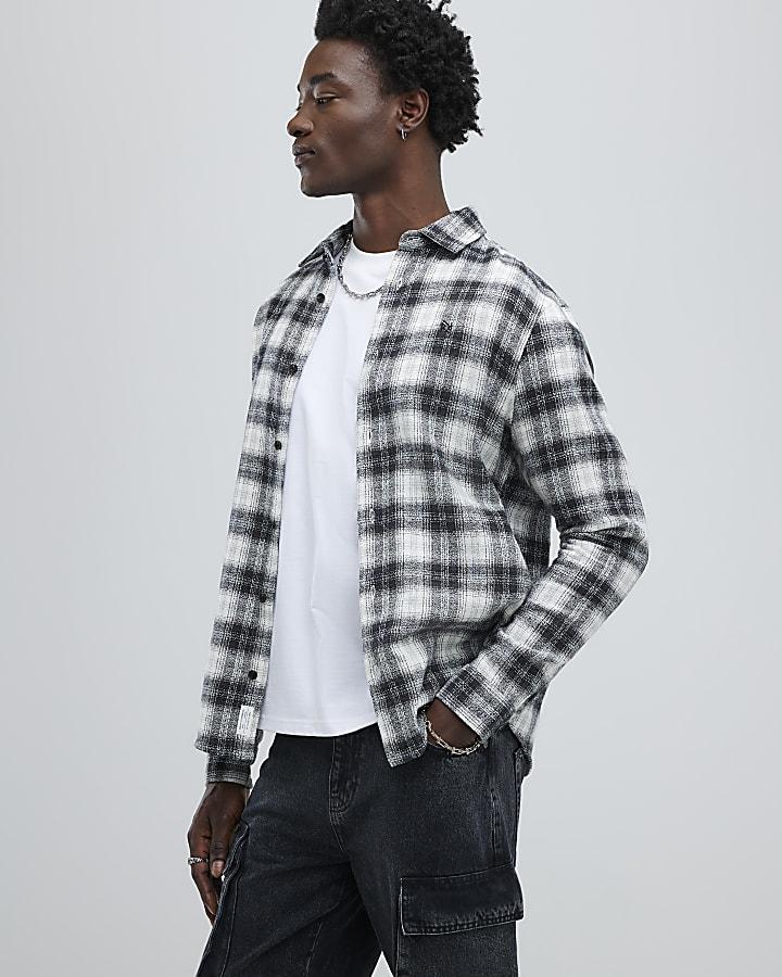 River Island Black Regular Fit Check Shirt