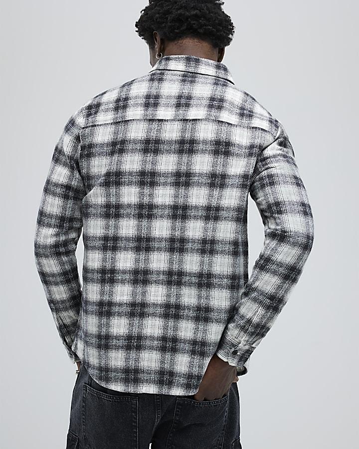 River Island Black Regular Fit Check Shirt