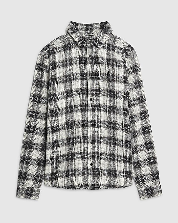 river island Black Regular Fit Check Shirt