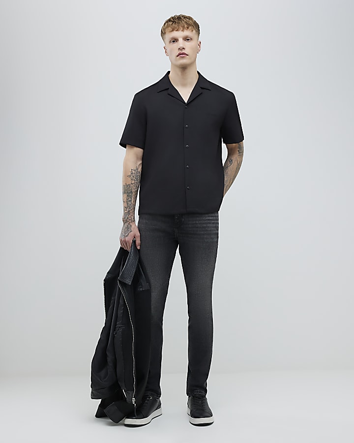 River Island Black Regular Fit Luminis Shirt
