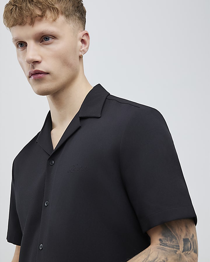 River Island Black Regular Fit Luminis Shirt