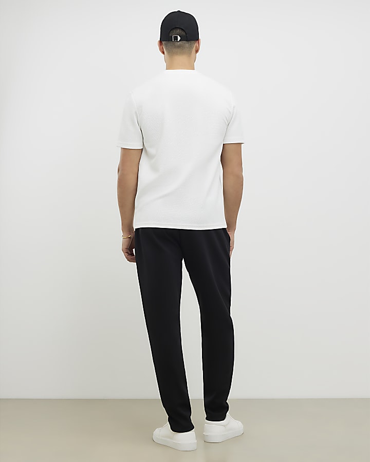 River Island Black Regular Fit Open Hem Joggers