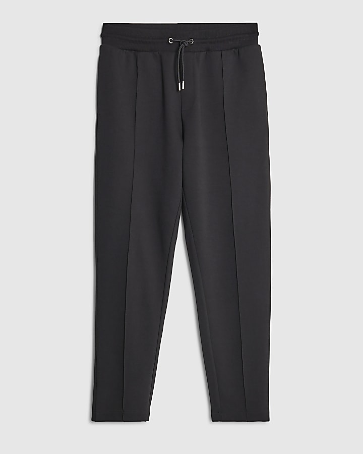 river island Black Regular Fit Open Hem Joggers
