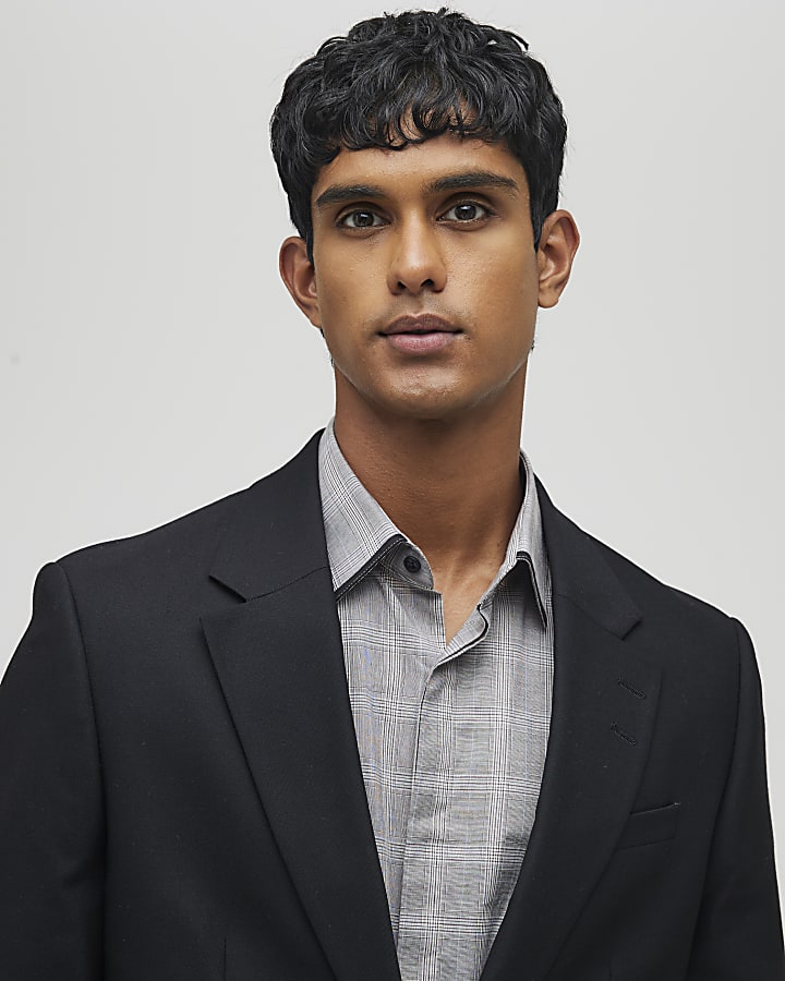 River Island Black Regular Fit Suit Jacket