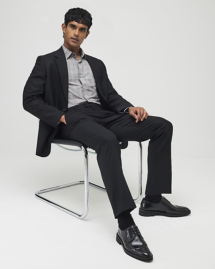 River Island Black Regular Fit Suit Trousers
