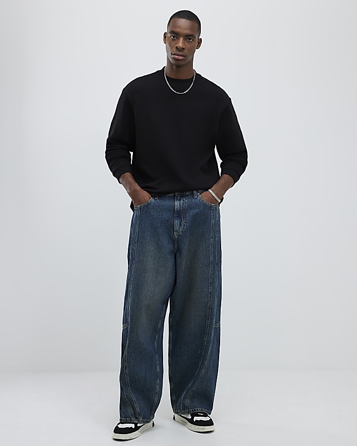 River Island Black Regular Fit Sweatshirt