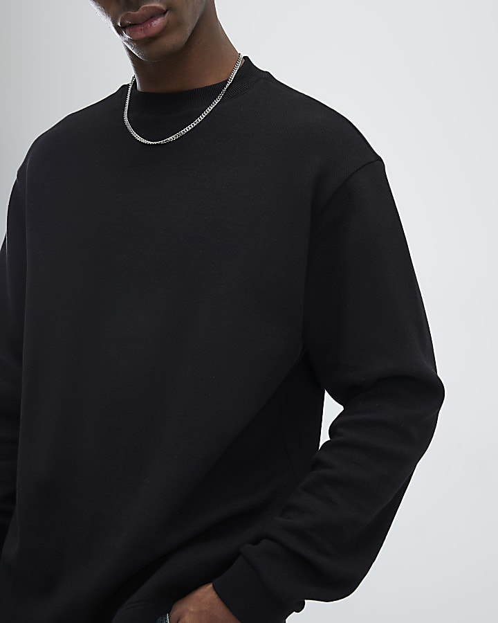 River Island Black Regular Fit Sweatshirt