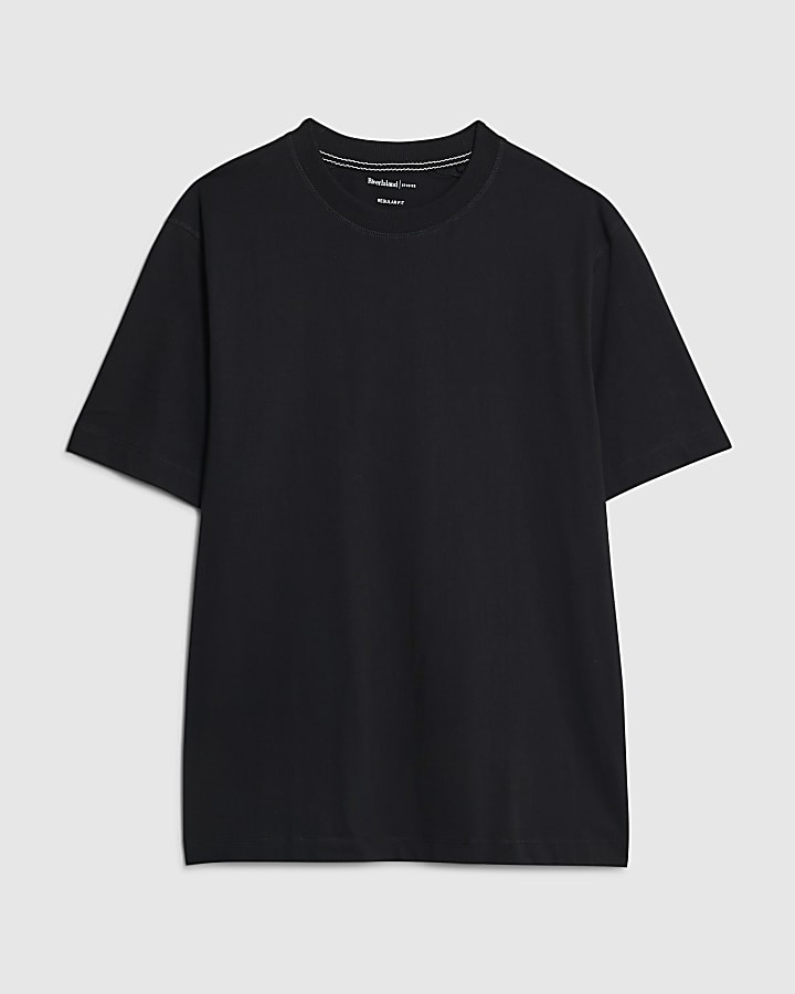 river island Black Regular Fit T-Shirt