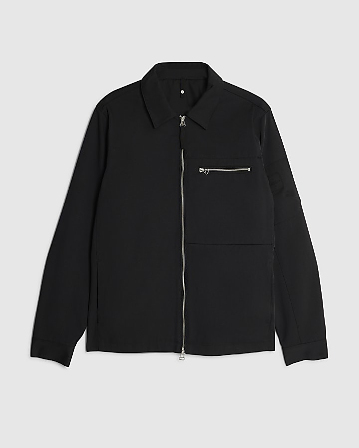 river island Black Regular Fit Twill Shacket