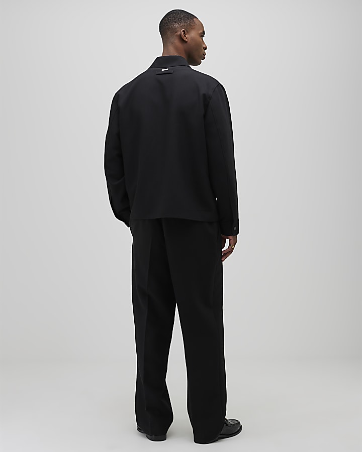 River Island Black Relaxed Fit Suit Trousers
