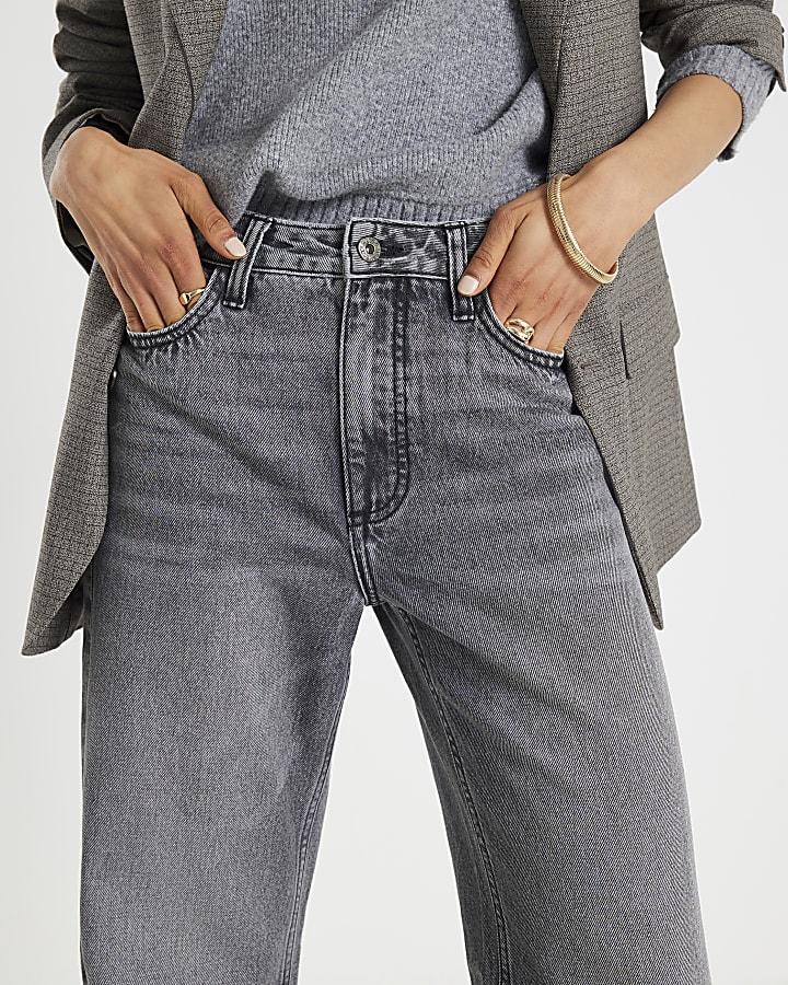 River Island Black Relaxed Straight Jeans