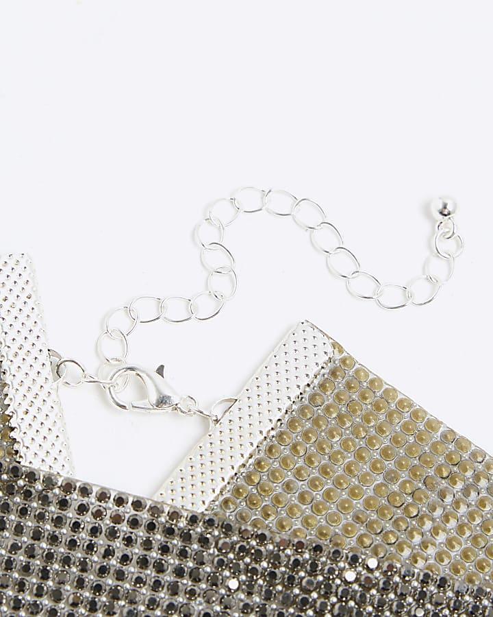 River Island Black Rhinestone Choker
