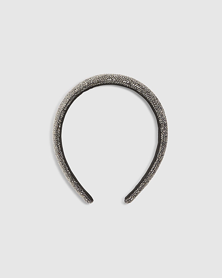 River Island Black Rhinestone Headband
