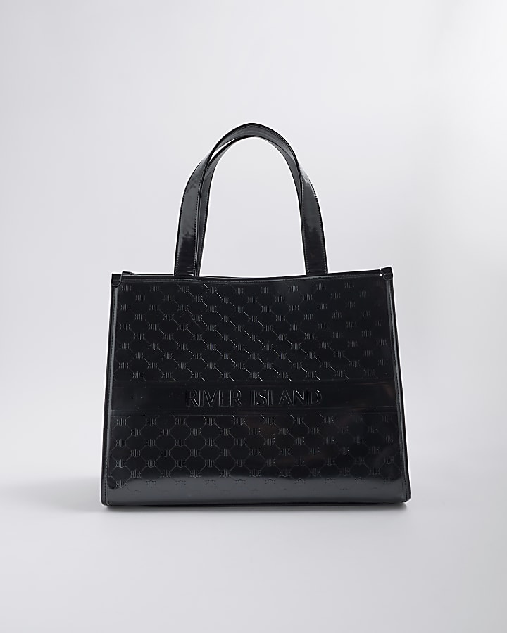 River Island Black RI Embossed Shopper Bag