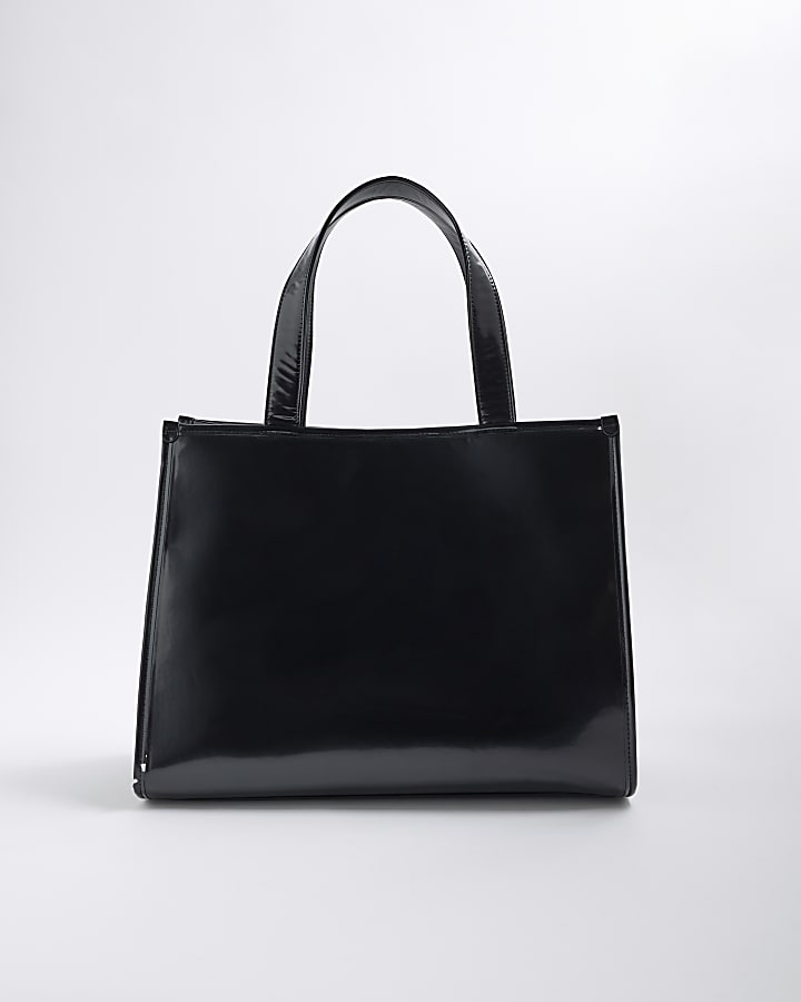 River Island Black RI Embossed Shopper Bag