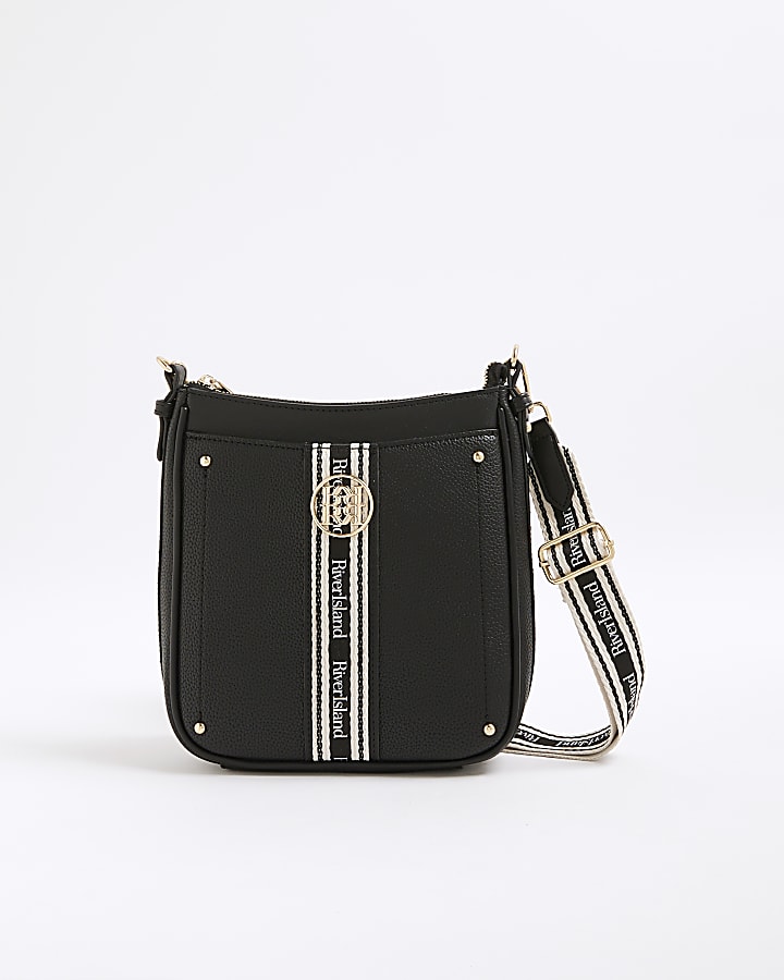 River Island Black RI Pocket Messenger Bag
