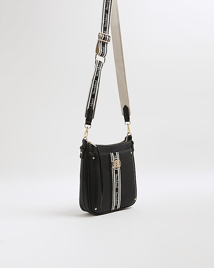 River Island Black RI Pocket Messenger Bag