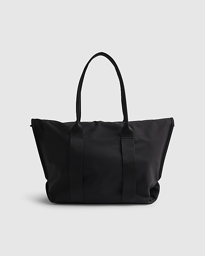 River Island Black RI Roll Top Holdall Bag