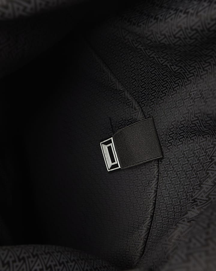 River Island Black Roll Top Backpack