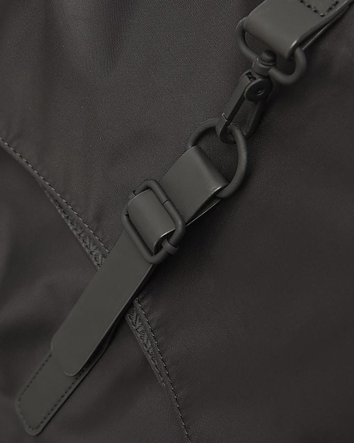 river island Black Roll Top Backpack