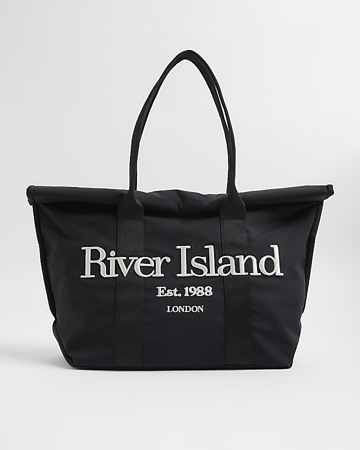River Island Black Roll Top Holdall Bag