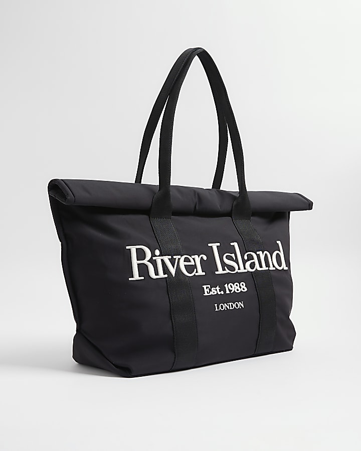 River Island Black Roll Top Holdall Bag