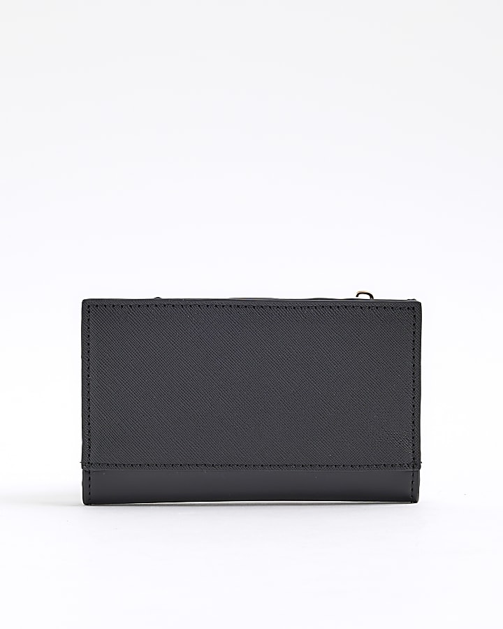 River Island Black RR Monogram Embossed Mini Purse