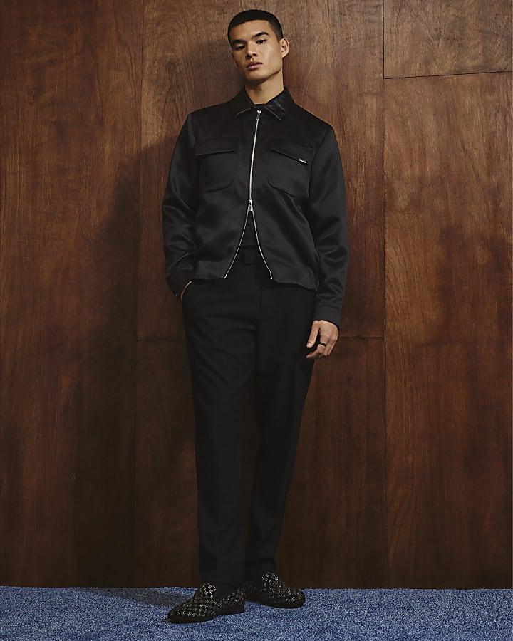River Island Black Satin Shacket