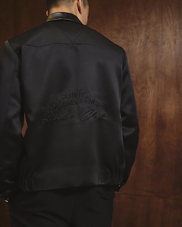 River Island Black Satin Shacket