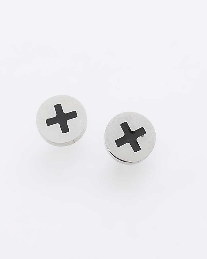 river island Black Screw Stud Earrings